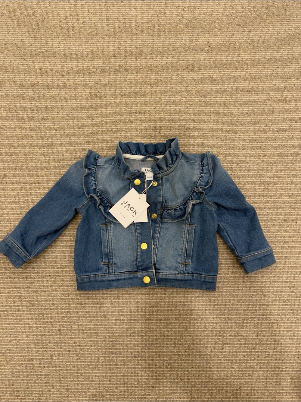 Janie and Jack Blue Denim Ruffle-Trim Jean Jacket